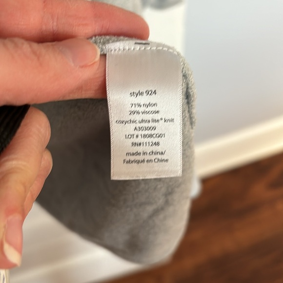 Barefoot Dreams Cozychic Ultra Lite Gray Open Front Women's Cardigan - Picture 3 of 5